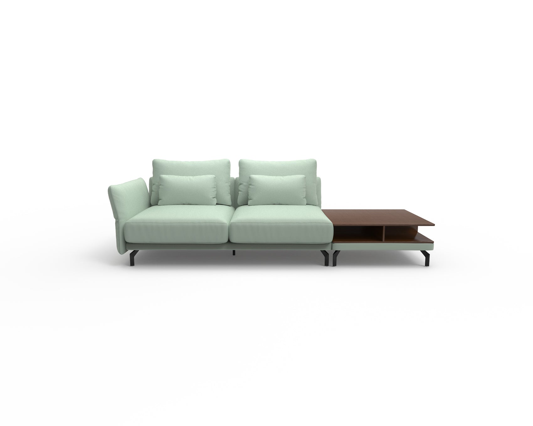 Seagull 2 Seater Sofa with Shelf Table (Right)